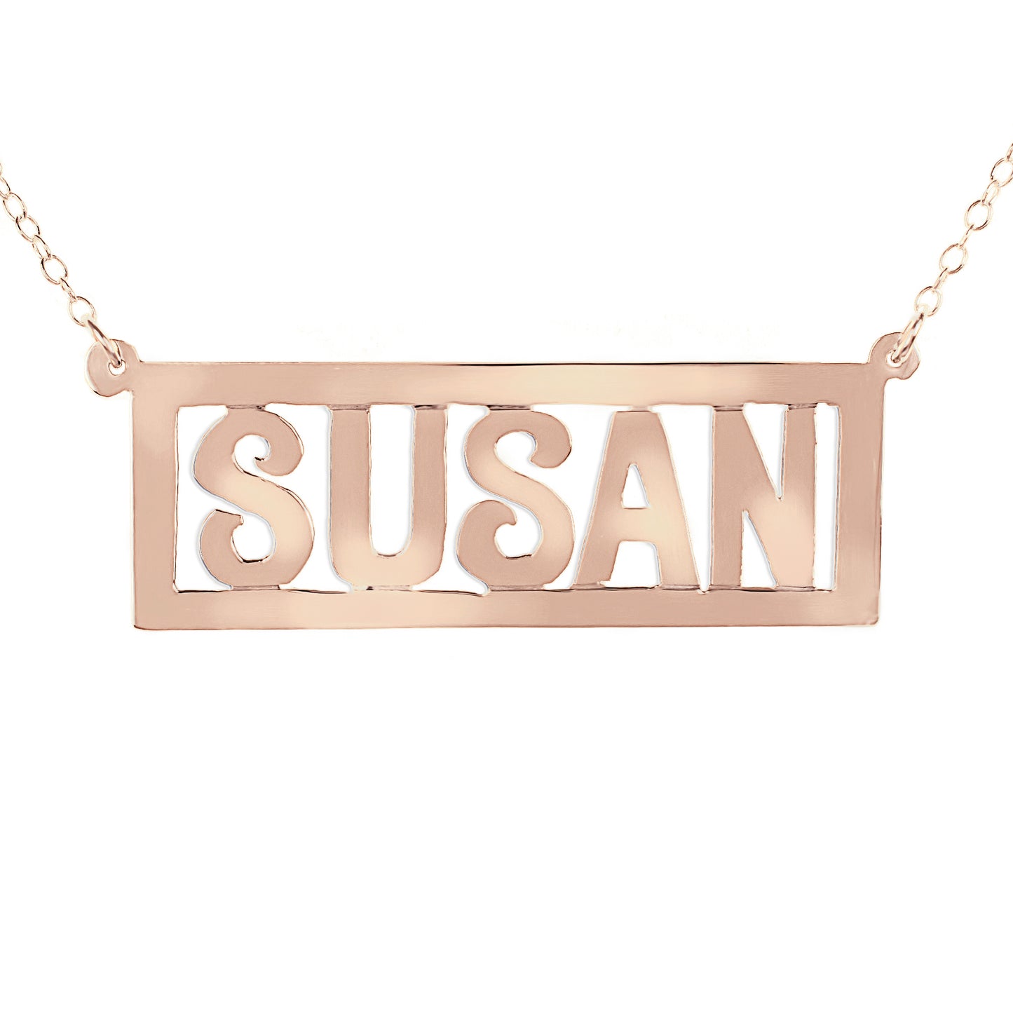 Frame Name in Relief Necklace