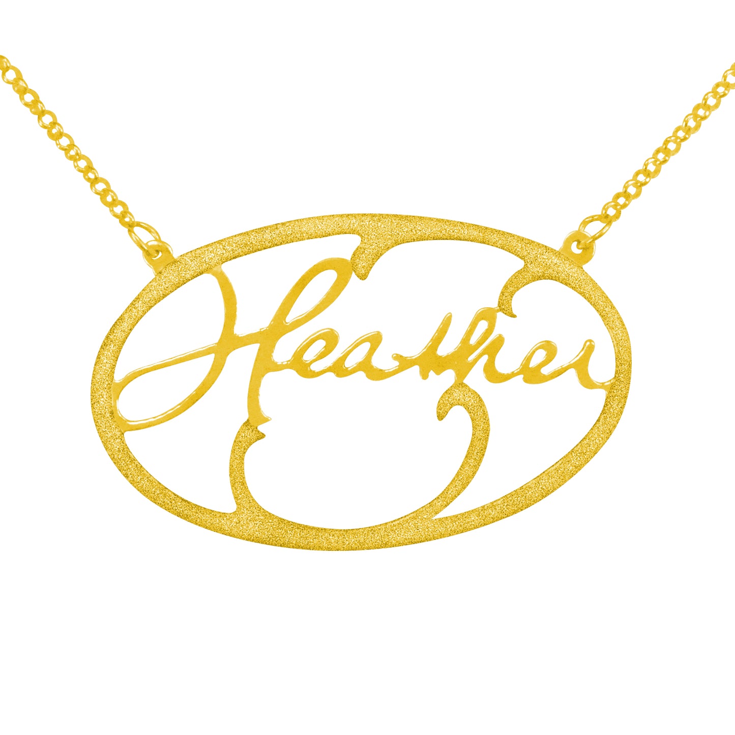 Your "VERY OWN HANDWRITTEN SIGNATURE" Open Frame Oval Necklace