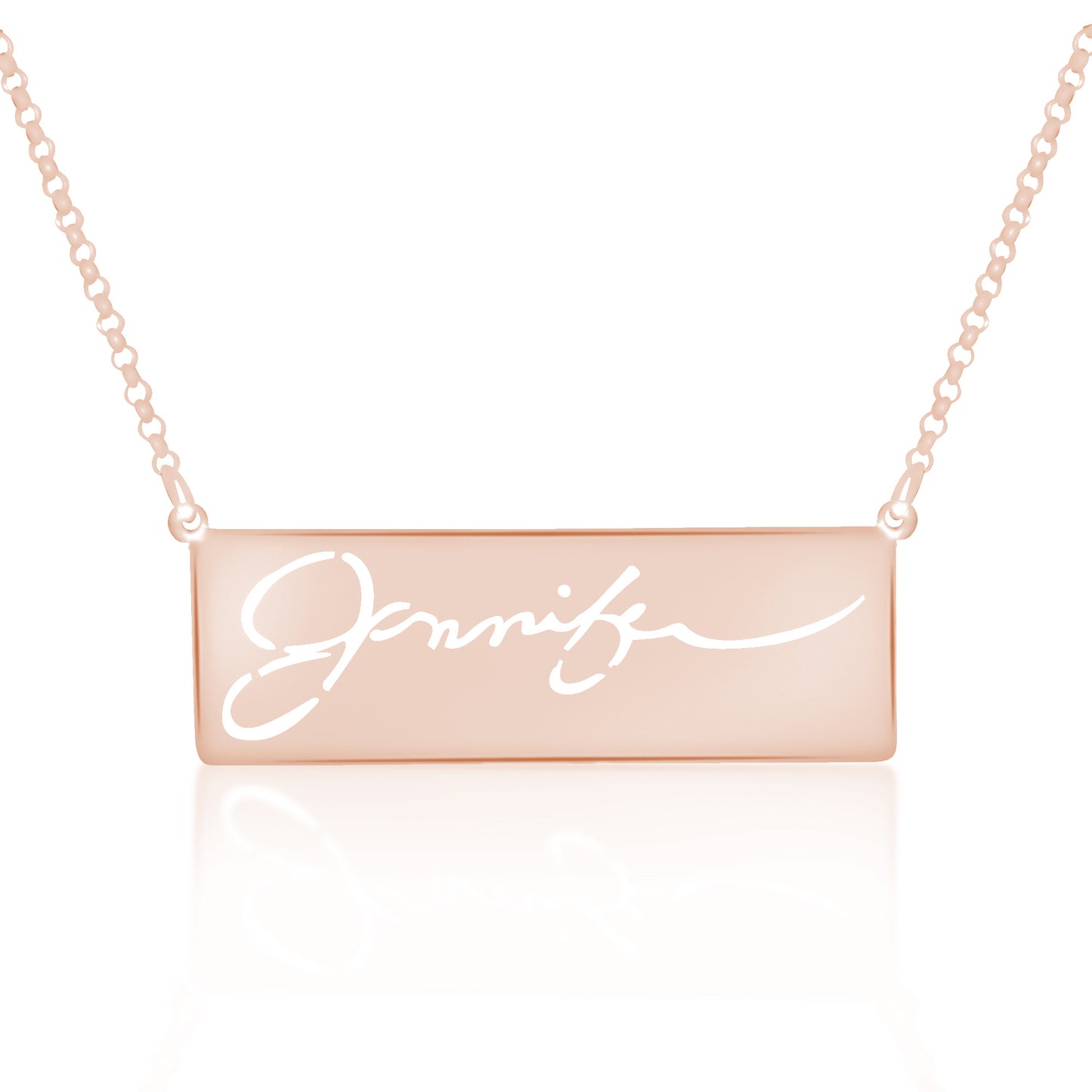 Your "VERY OWN HANDWRITTEN SIGNATURE" Solid Bar Necklace