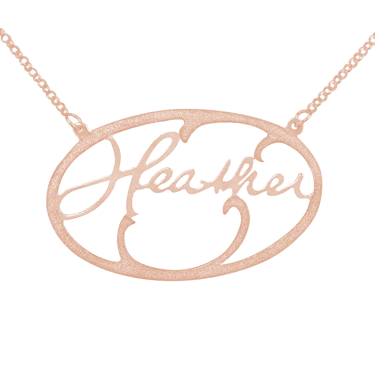 Your "VERY OWN HANDWRITTEN SIGNATURE" Open Frame Oval Necklace