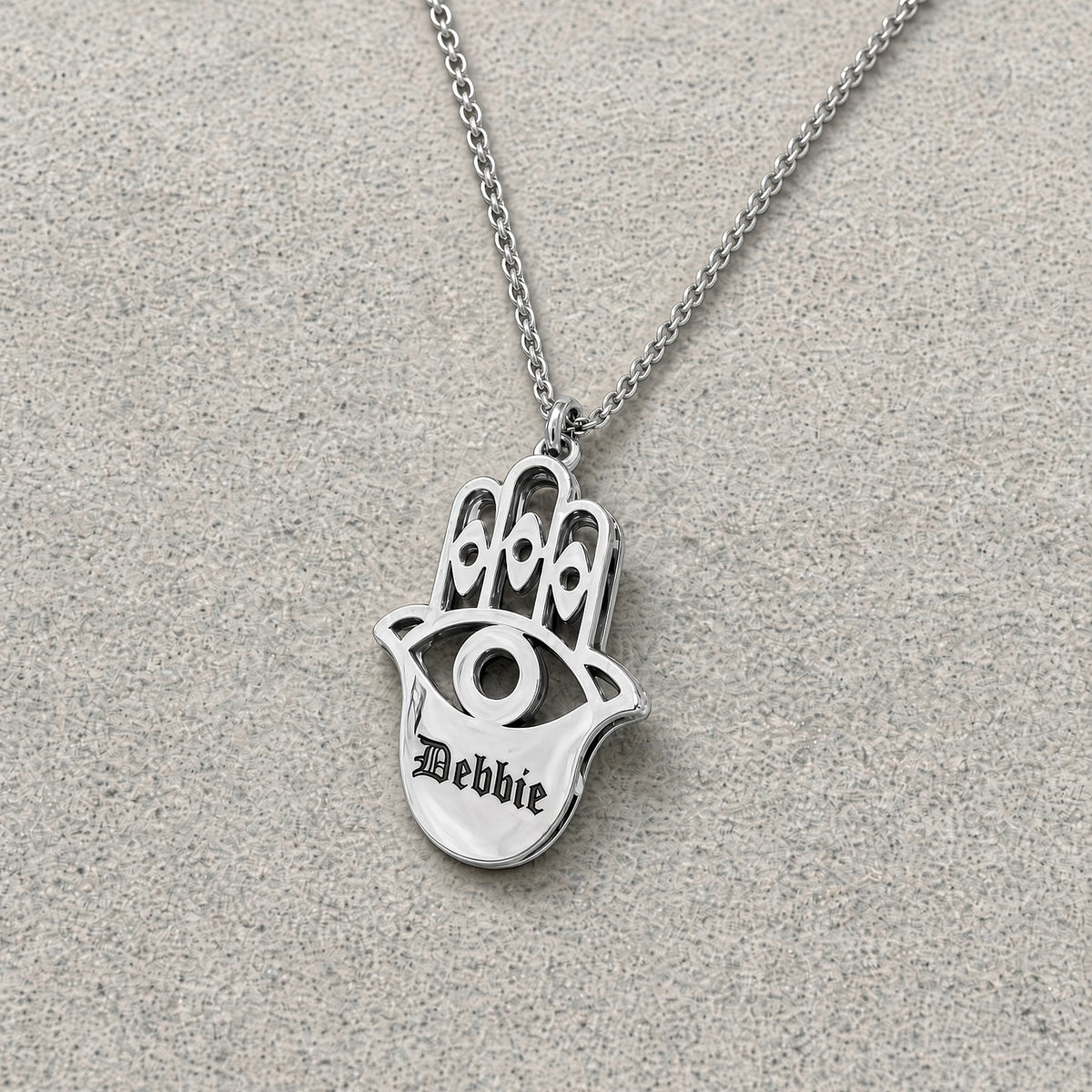 Personalized Double Hamsa Necklace | Name or Initial | Sterling Silver or Gold Plated Sterling Silver