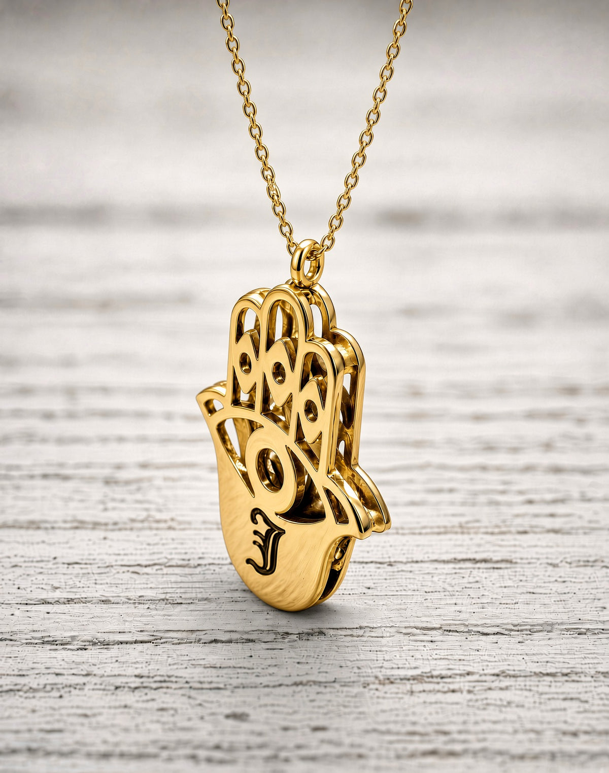Personalized Double Hamsa Necklace | Name or Initial | Sterling Silver or Gold Plated Sterling Silver