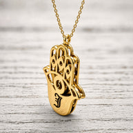 Personalized Double Hamsa Necklace | Name or Initial | Sterling Silver or Gold Plated Sterling Silver