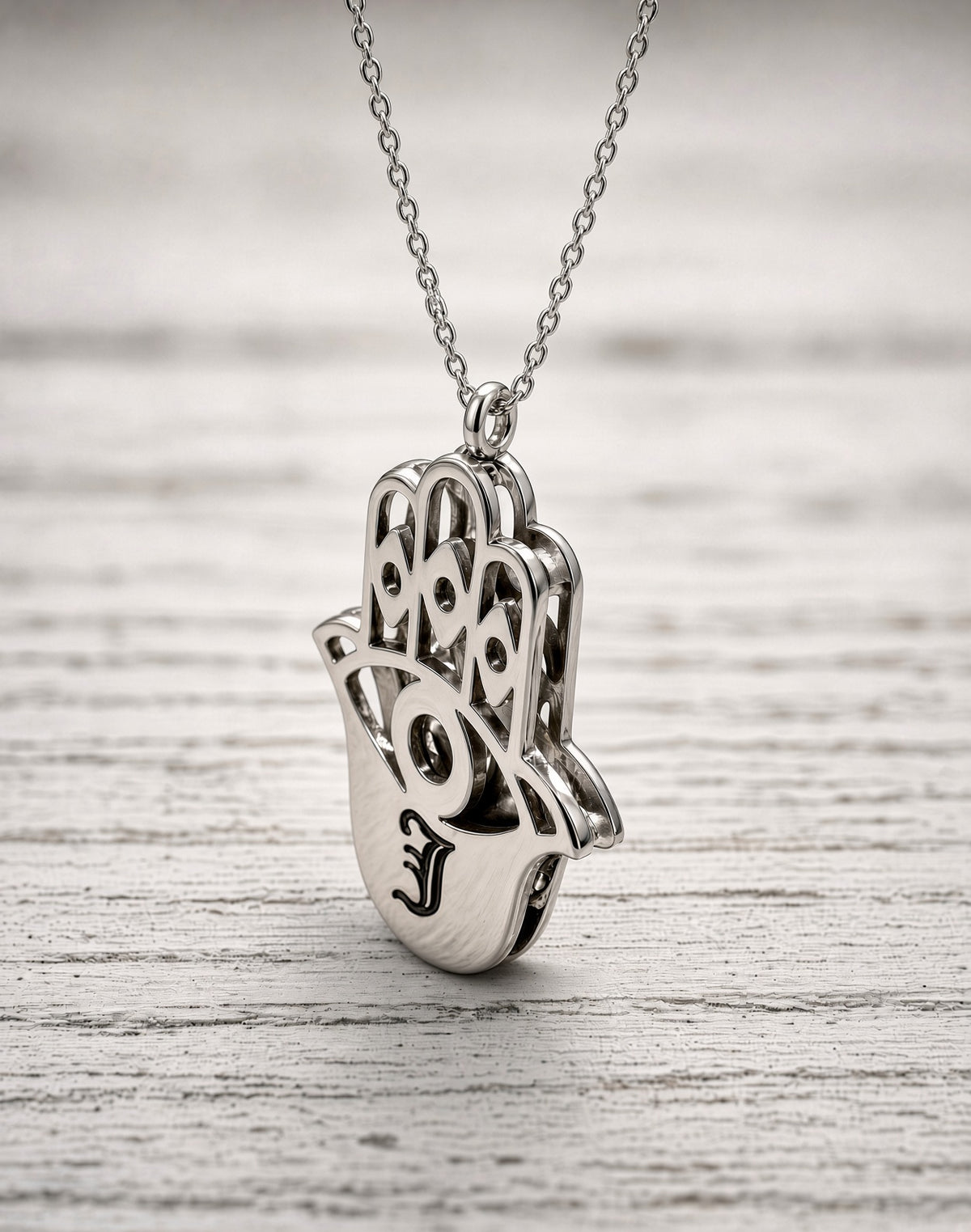Personalized Double Hamsa Necklace | Name or Initial | Sterling Silver or Gold Plated Sterling Silver