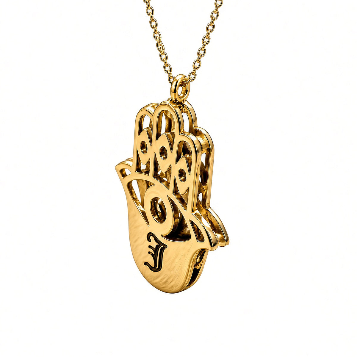 Personalized Double Hamsa Necklace | Name or Initial | Sterling Silver or Gold Plated Sterling Silver