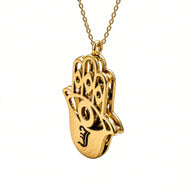 Personalized Double Hamsa Necklace | Name or Initial | Sterling Silver or Gold Plated Sterling Silver