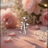 Heights Jewelers Personalized 1 In. Gothic Script Initial Necklace Sterling Silver ($75.65 at checkout)