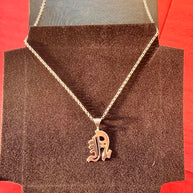 Heights Jewelers Personalized 1 In. Gothic Script Initial Necklace Sterling Silver ($75.65 at checkout)