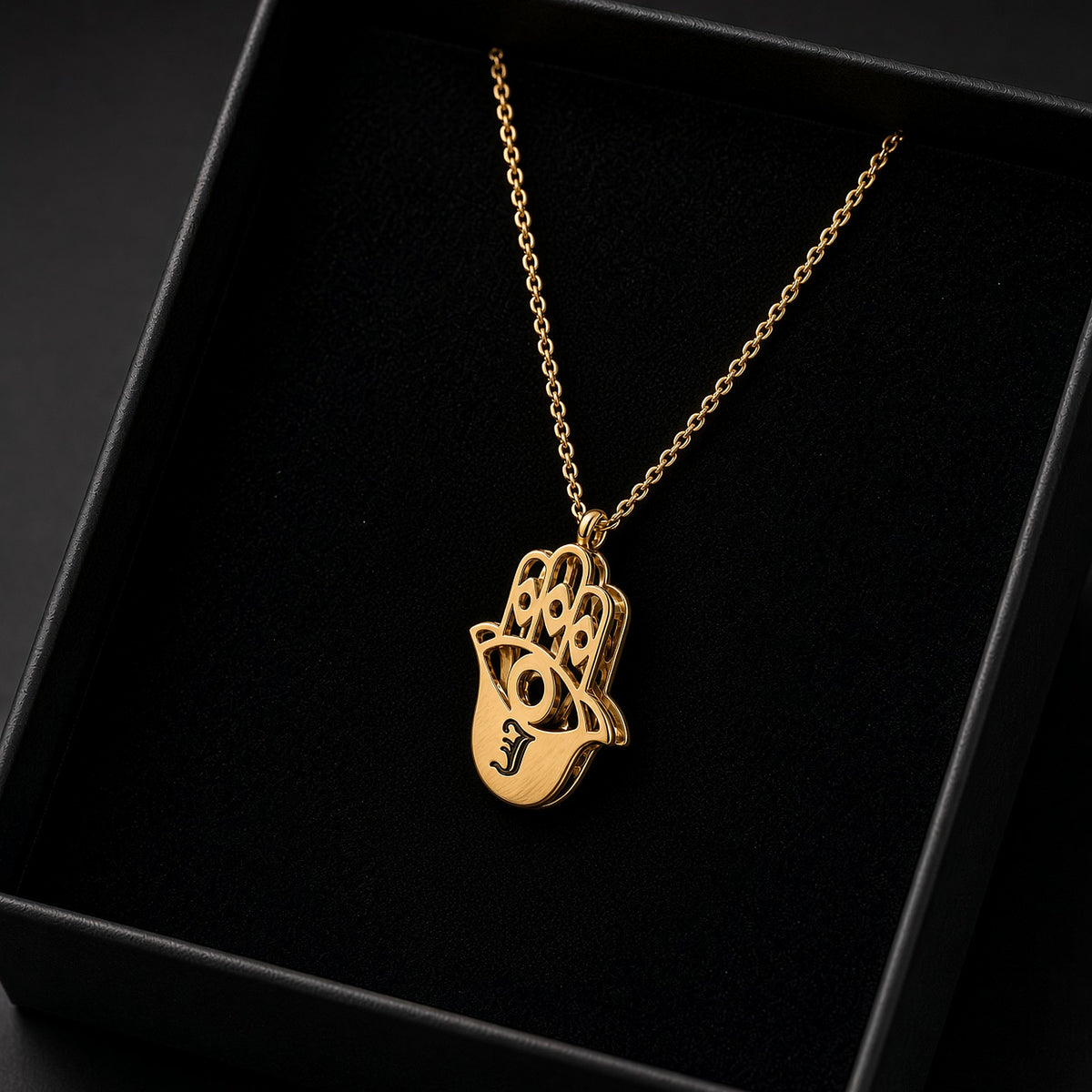 Personalized Double Hamsa Necklace | Name or Initial | Sterling Silver or Gold Plated Sterling Silver