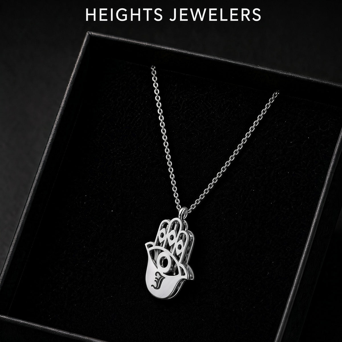 Personalized Double Hamsa Necklace | Name or Initial | Sterling Silver or Gold Plated Sterling Silver