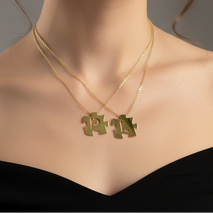 Puzzle Initials Necklace - Personalized Initial in Sterling Silver or Gold Plated Sterling Silver