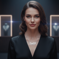 Sterling Silver Name Necklace - Personalized Custom Name - Beaded 3D