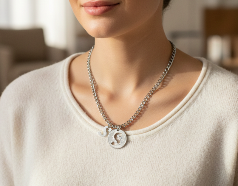 Liberty Letters- Initials Necklace - Minted from U.S. Quarters - Personalized Initial