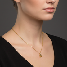 Old English Initial Necklace in Sterling Silver or Gold Plated Sterling Silver - Personalized Initial