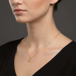 Old English Initial Necklace in Sterling Silver or Gold Plated Sterling Silver - Personalized Initial