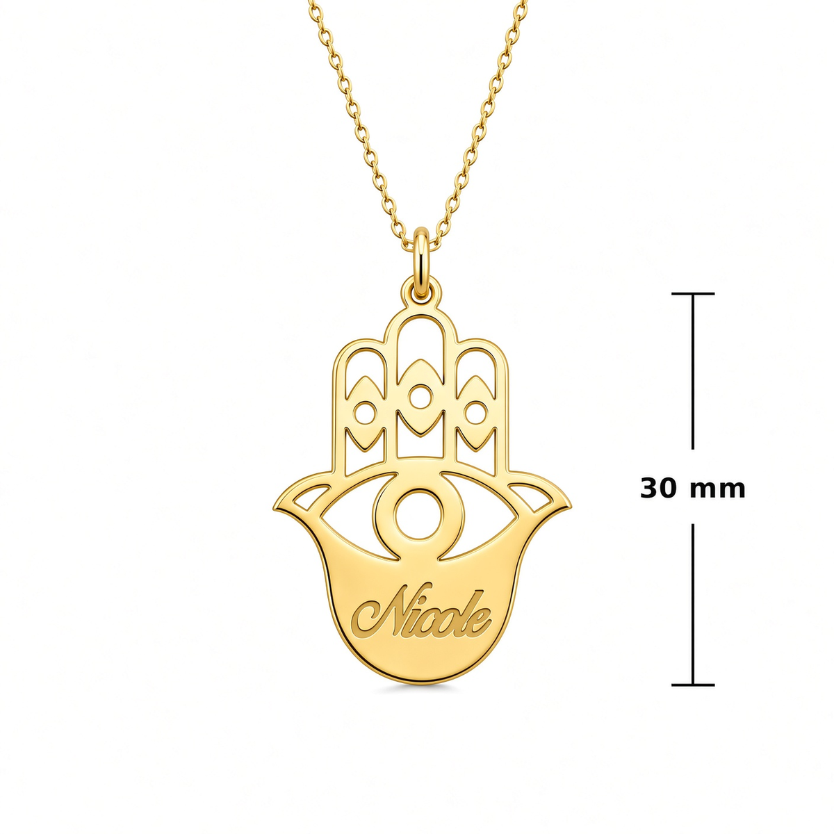 Hamsa Personalized Necklace | Name or Initial | Sterling Silver or Gold Plated Sterling Silver