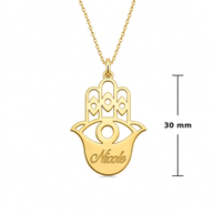Hamsa Personalized Necklace | Name or Initial | Sterling Silver or Gold Plated Sterling Silver