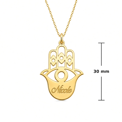 Hamsa Personalized Necklace | Name or Initial | Sterling Silver