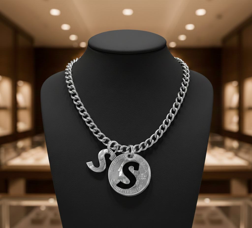 Liberty Letters- Initials Necklace - Minted from U.S. Quarters - Personalized Initial