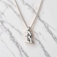 Double Personalized Initial Pendant - Sterling Silver