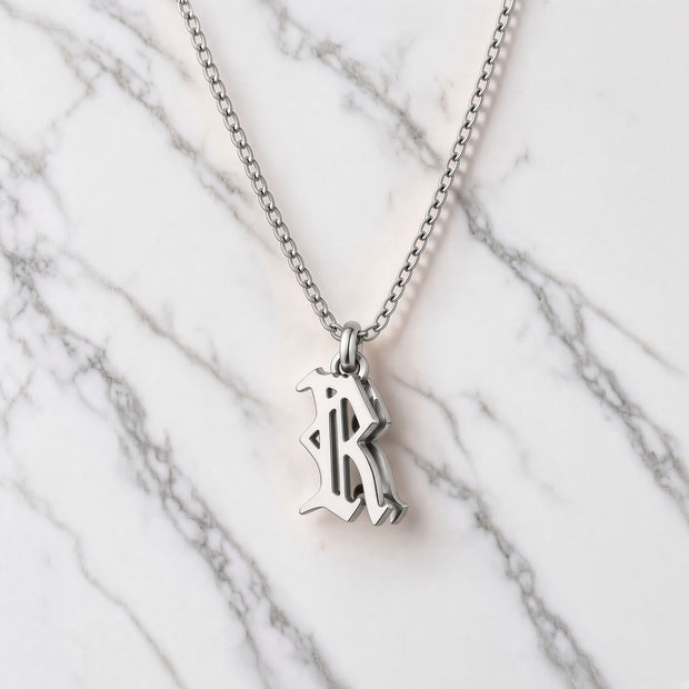 Double Personalized Initial Pendant - Sterling Silver