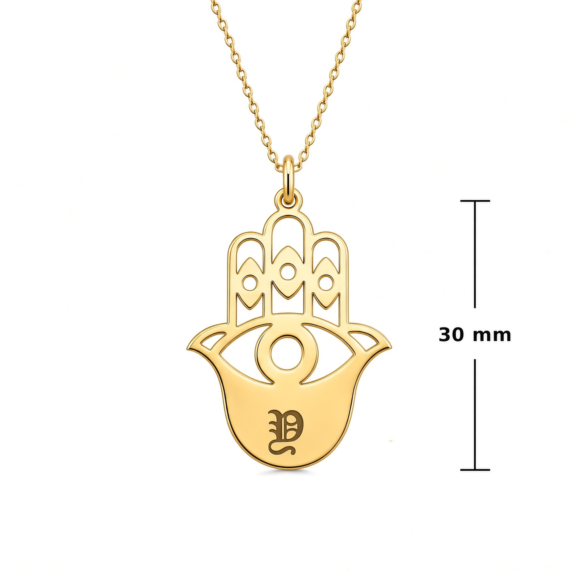 Hamsa Personalized Necklace | Name or Initial | Sterling Silver or Gold Plated Sterling Silver