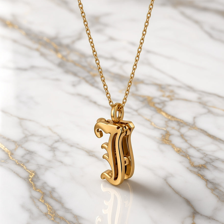 Double Personalized 3-D Initial Pendant