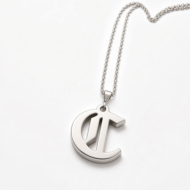 GOTHIC HERO – HEAVYWEIGHT OLD ENGLISH INITIAL NECKLACE