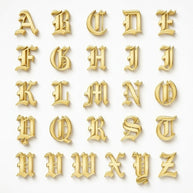 Old English Initial Necklace in Sterling Silver or Gold Plated Sterling Silver - Personalized Initial