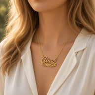Personalized Angel Wings Name Necklace with Beaded Heart