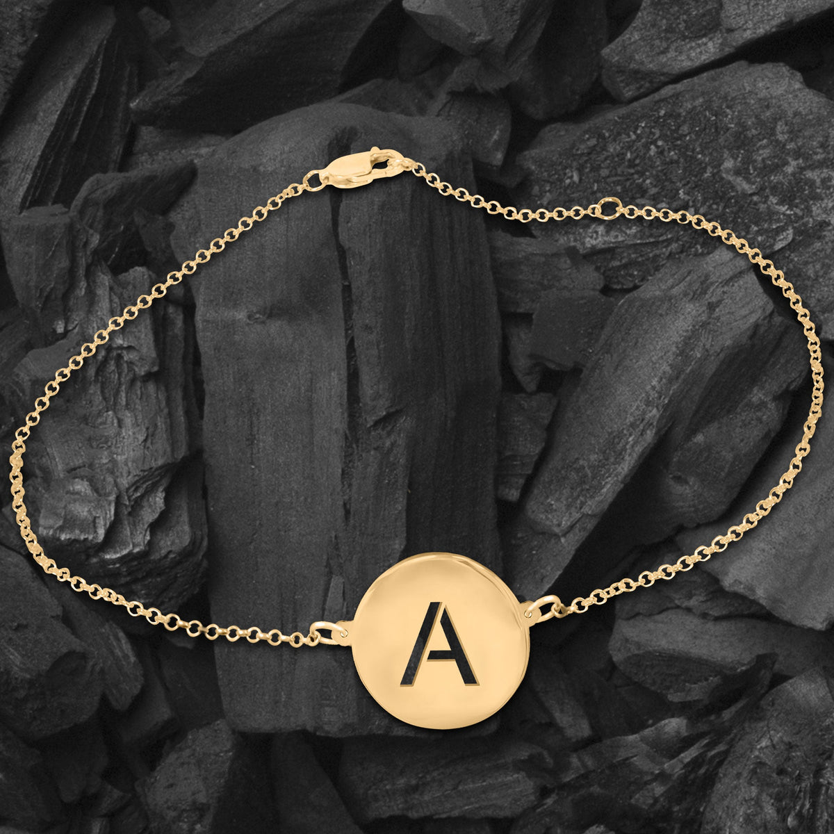 Initial Disc Anklet - gold plated lifestyle