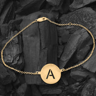 Initial Disc Anklet - gold plated lifestyle