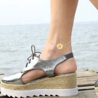 Initial Disc Anklet - gold plated lifestyle 2