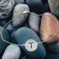 Initial Disc Anklet - sterling silver lifestyle