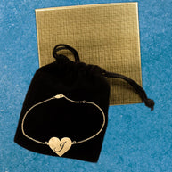 Heart Initial Anklet - gold plated gift box