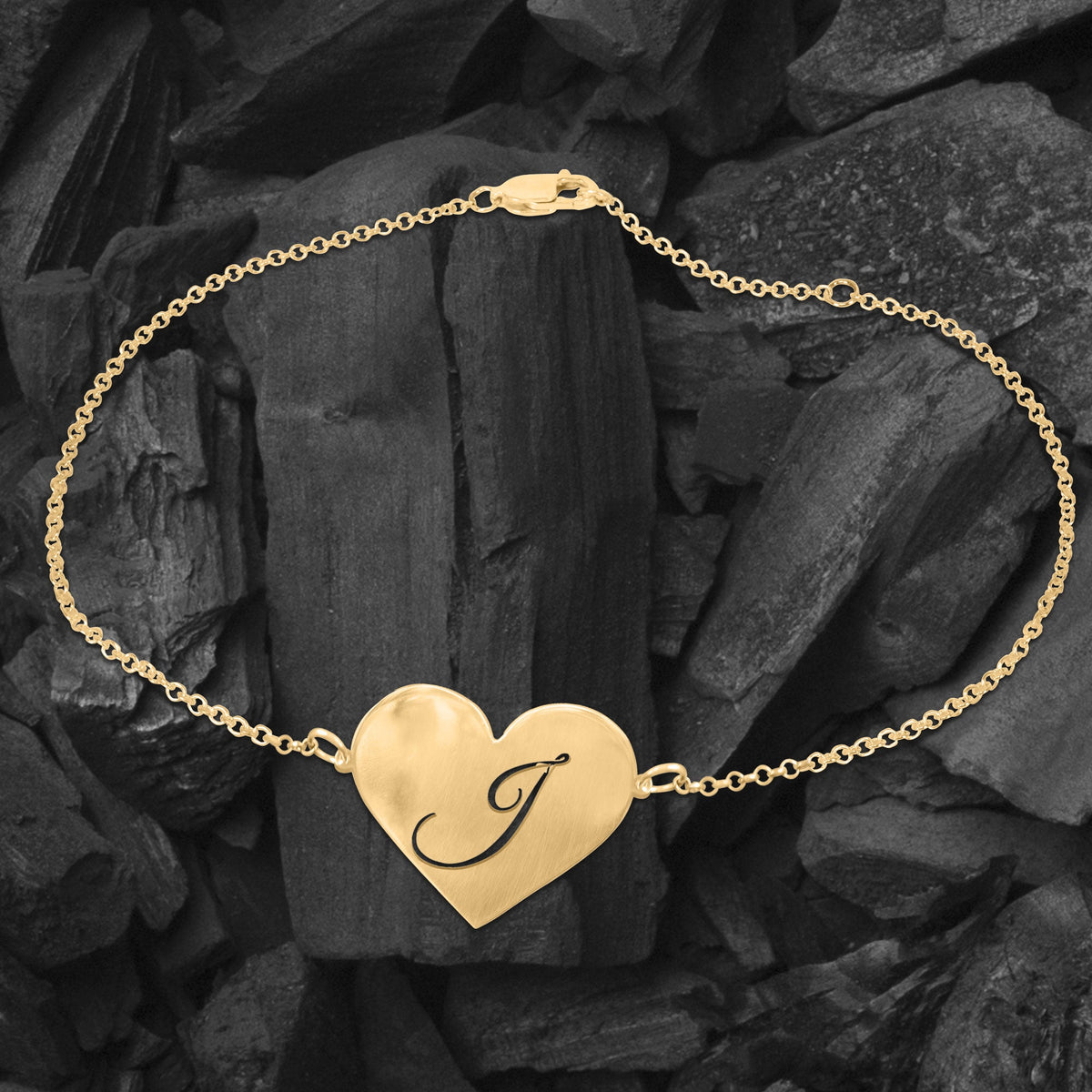 Heart Initial Anklet - gold plated lifestyle