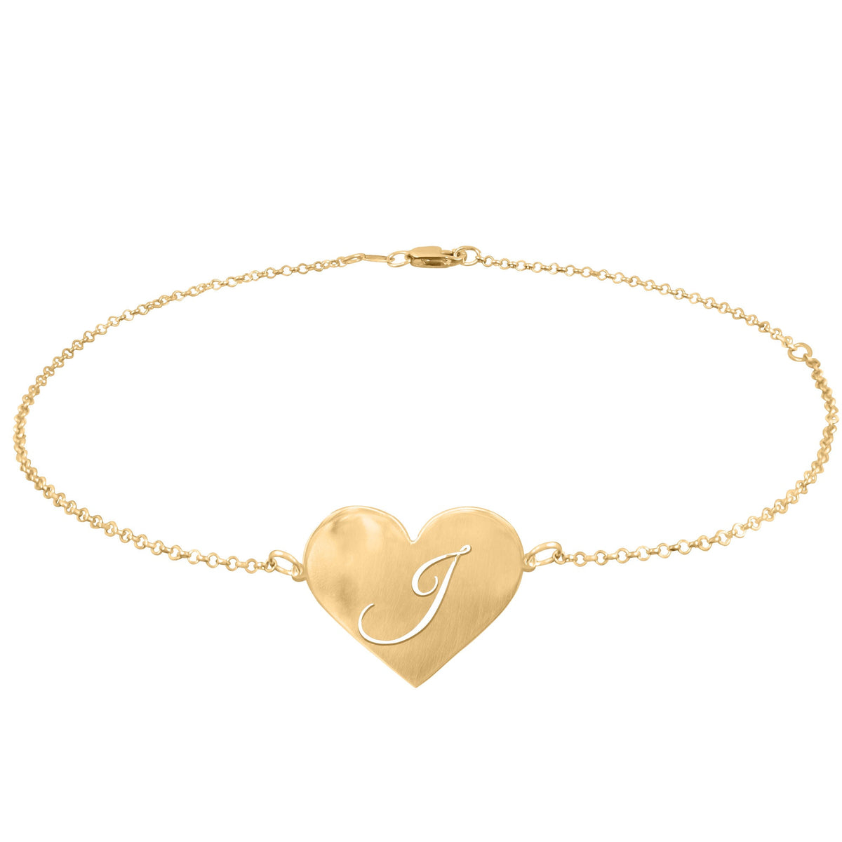 Heart Initial Anklet - gold plated