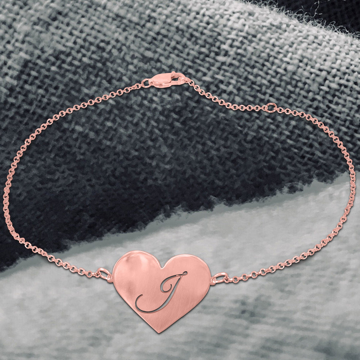 Heart Initial Anklet - rose gold lifestyle