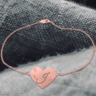 Heart Initial Anklet - rose gold lifestyle
