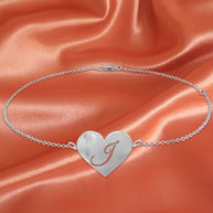 Heart Initial Anklet - sterling silver lifestyle 2