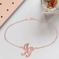 Girl Time Monogram Anklet - rose gold lifestyle