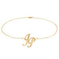 Girl Time Monogram Anklet - gold plated