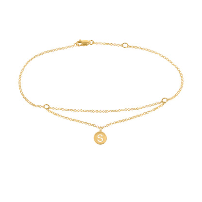 Floating Disc Initial Anklet