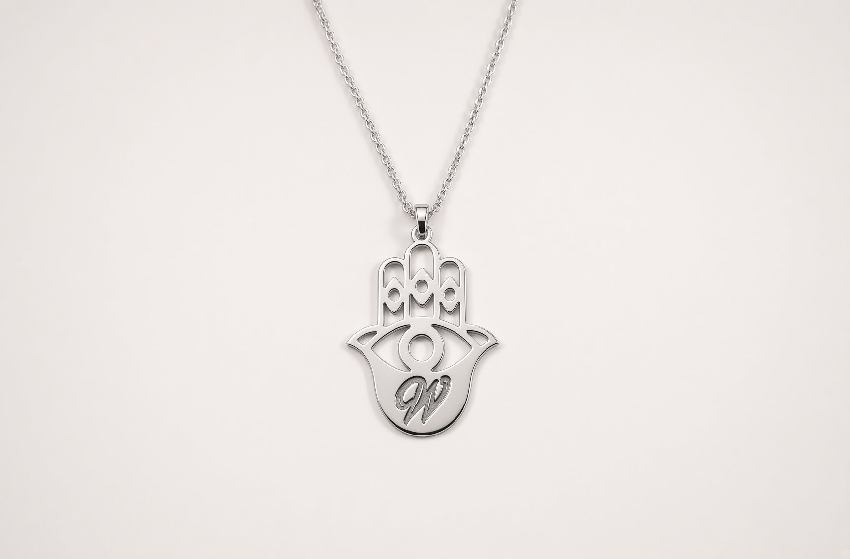 Hamsa Personalzied Initial Necklace| Large Sterling Silver Pendant (Copy)
