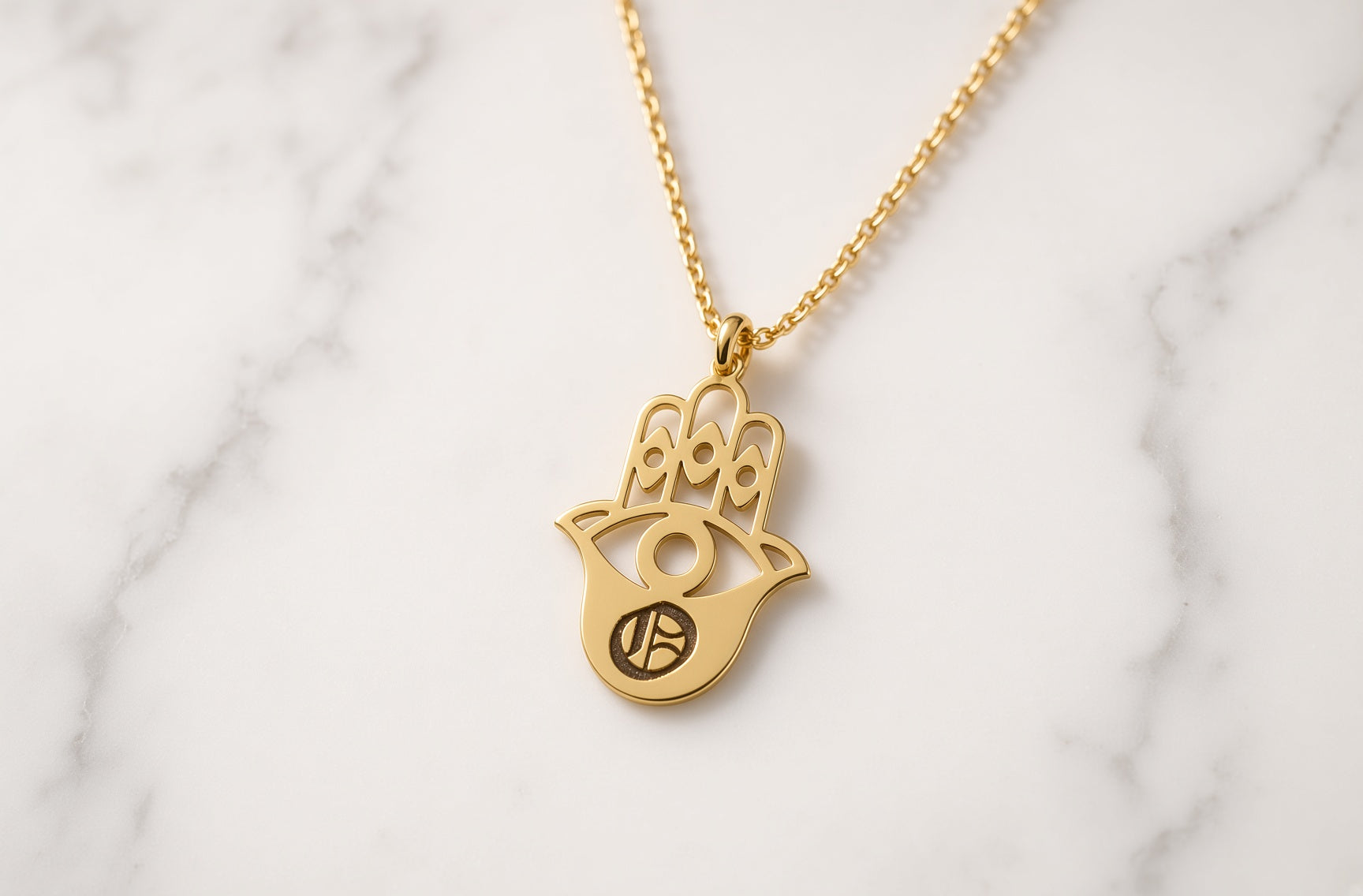 Hamsa Personalzied Initial Necklace| Large Sterling Silver Pendant (Copy)