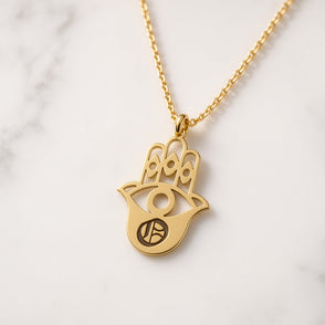 Hamsa Personalzied Initial Necklace| Large Sterling Silver Pendant (Copy)
