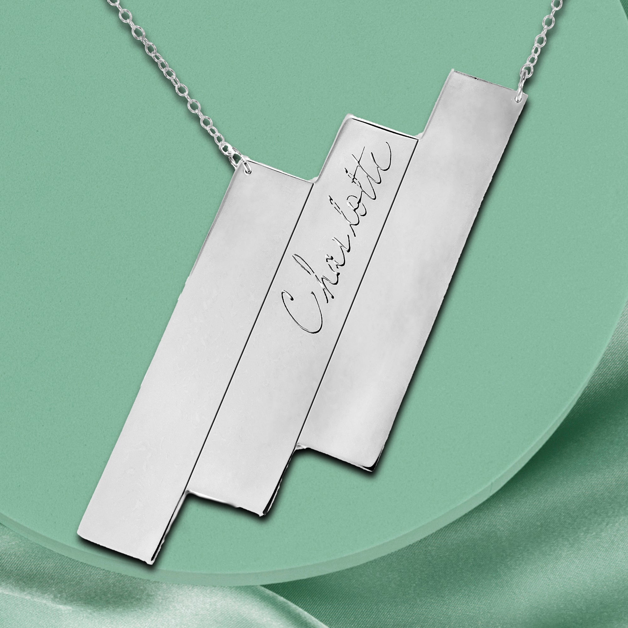 Triple Bar Name Necklace