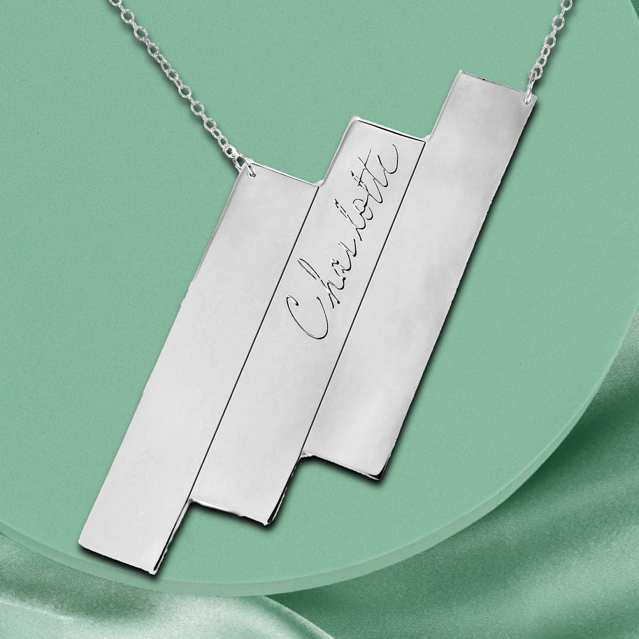 Triple Bar Name Necklace