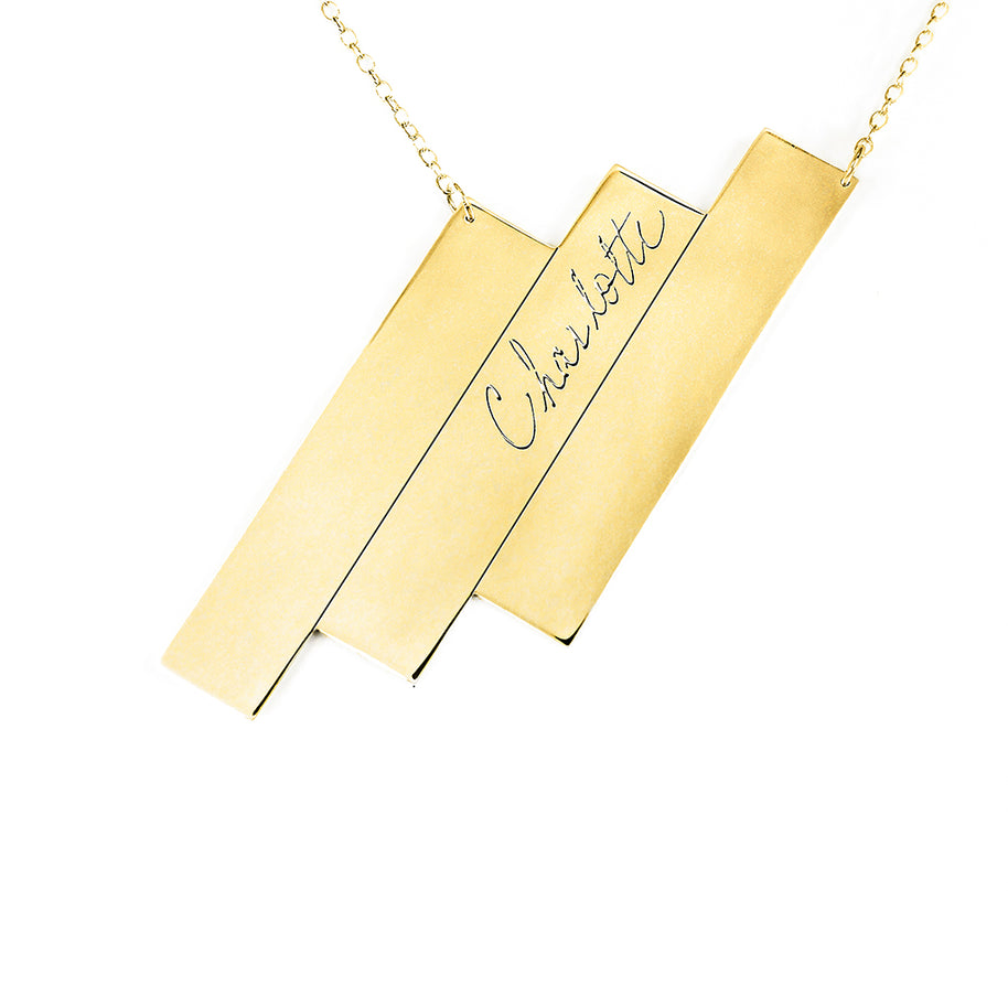 Triple Bar Name Necklace