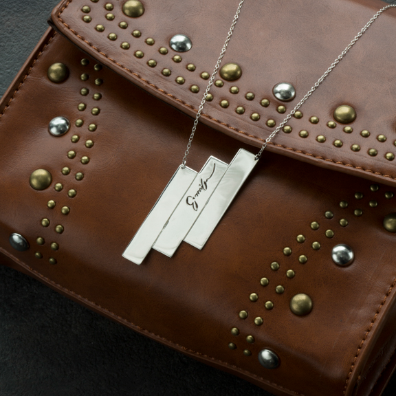 Triple Bar Name Necklace